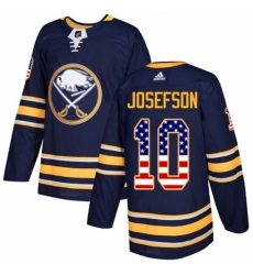 Men's Adidas Buffalo Sabres #10 Jacob Josefson Authentic Navy Blue USA Flag Fashion NHL Jersey