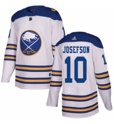 Men's Adidas Buffalo Sabres #10 Jacob Josefson Authentic White 2018 Winter Classic NHL Jersey