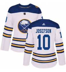 Women's Adidas Buffalo Sabres #10 Jacob Josefson Authentic White 2018 Winter Classic NHL Jersey