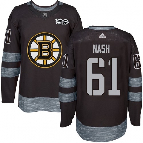 Men's Adidas Boston Bruins #61 Rick Nash Authentic Black 1917-2017 100th Anniversary NHL Jersey Men's Adidas Boston Bruins #61 Rick Nash Authentic Black 1917-2017 100th Anniversary NHL Jersey