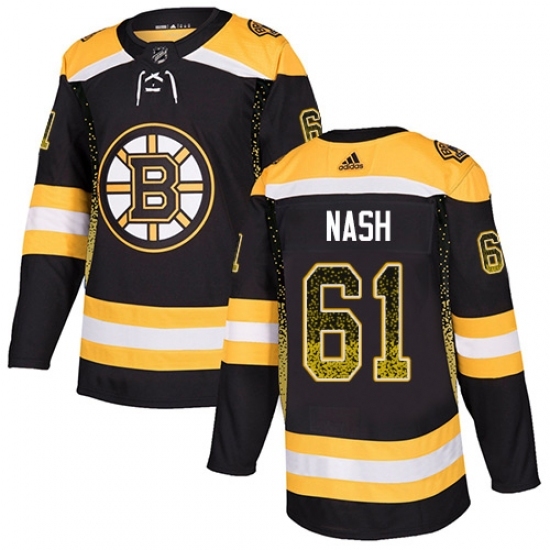 Men's Adidas Boston Bruins #61 Rick Nash Authentic Black Drift Fashion NHL Jersey Men's Adidas Boston Bruins #61 Rick Nash Authentic Black Drift Fashion NHL Jersey