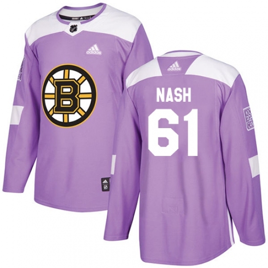 Men's Adidas Boston Bruins #61 Rick Nash Authentic Purple Fights Cancer Practice NHL Jersey Men's Adidas Boston Bruins #61 Rick Nash Authentic Purple Fights Cancer Practice NHL Jersey