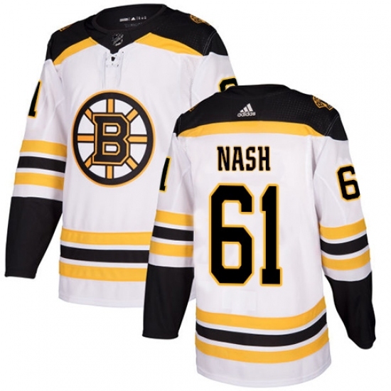 Men's Adidas Boston Bruins #61 Rick Nash Authentic White Away NHL Jersey Men's Adidas Boston Bruins #61 Rick Nash Authentic White Away NHL Jersey