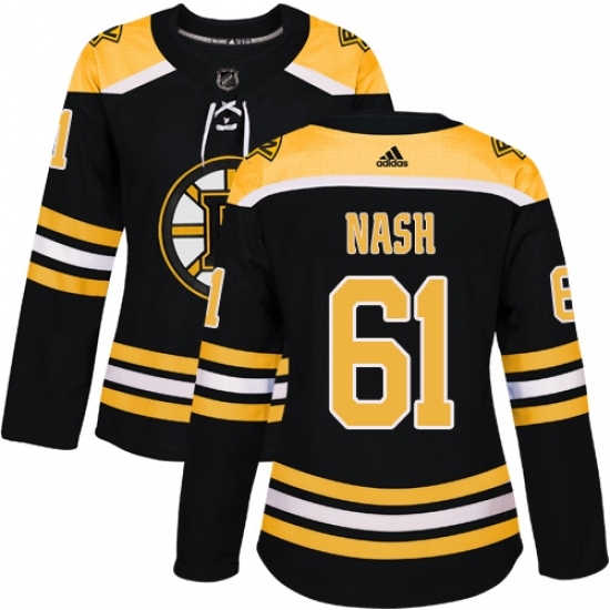 Women's Adidas Boston Bruins #61 Rick Nash Authentic Black Home NHL Jersey Women's Adidas Boston Bruins #61 Rick Nash Authentic Black Home NHL Jersey