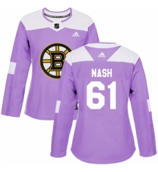 Women's Adidas Boston Bruins #61 Rick Nash Authentic Purple Fights Cancer Practice NHL Jersey Women's Adidas Boston Bruins #61 Rick Nash Authentic Purple Fights Cancer Practice NHL Jersey