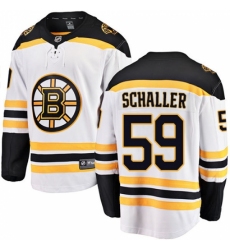 Men's Boston Bruins #59 Tim Schaller Authentic White Away Fanatics Branded Breakaway NHL Jersey
