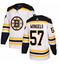 Men's Adidas Boston Bruins #57 Tommy Wingels Authentic White Away NHL Jersey