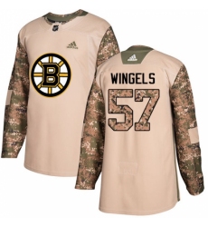 Youth Adidas Boston Bruins #57 Tommy Wingels Authentic Camo Veterans Day Practice NHL Jersey