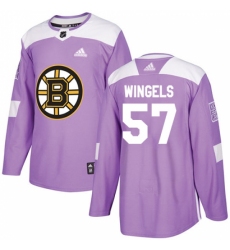 Youth Adidas Boston Bruins #57 Tommy Wingels Authentic Purple Fights Cancer Practice NHL Jersey