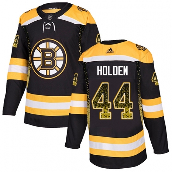 Men's Adidas Boston Bruins #44 Nick Holden Authentic Black Drift Fashion NHL Jersey Men's Adidas Boston Bruins #44 Nick Holden Authentic Black Drift Fashion NHL Jersey