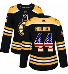 Women's Adidas Boston Bruins #44 Nick Holden Authentic Black USA Flag Fashion NHL Jersey Women's Adidas Boston Bruins #44 Nick Holden Authentic Black USA Flag Fashion NHL Jersey