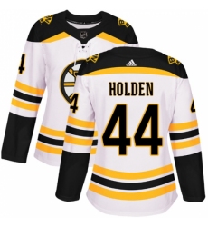 Women's Adidas Boston Bruins #44 Nick Holden Authentic White Away NHL Jersey