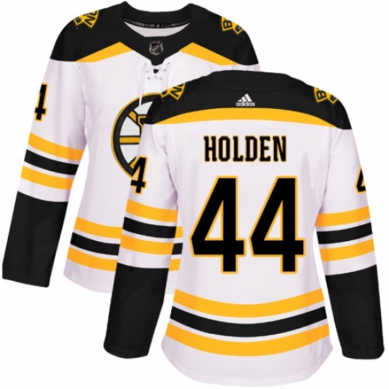 Women's Adidas Boston Bruins #44 Nick Holden Authentic White Away NHL Jersey Women's Adidas Boston Bruins #44 Nick Holden Authentic White Away NHL Jersey