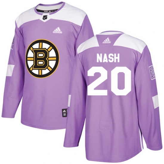 Men's Adidas Boston Bruins #20 Riley Nash Authentic Purple Fights Cancer Practice NHL Jersey Men's Adidas Boston Bruins #20 Riley Nash Authentic Purple Fights Cancer Practice NHL Jersey