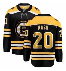 Men's Boston Bruins #20 Riley Nash Authentic Black Home Fanatics Branded Breakaway NHL Jersey