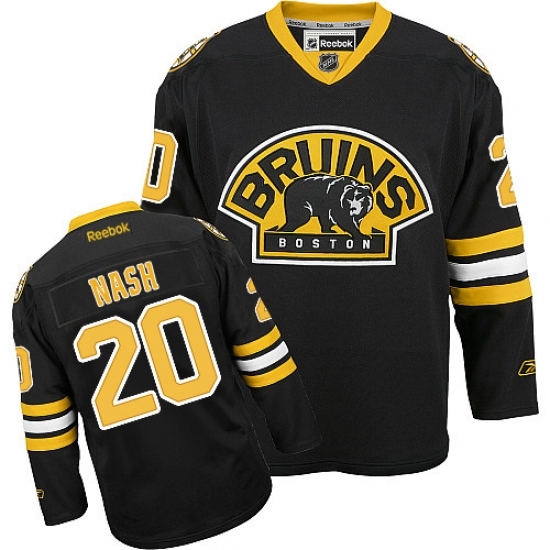 Men's Reebok Boston Bruins #20 Riley Nash Authentic Black Third NHL Jersey Men's Reebok Boston Bruins #20 Riley Nash Authentic Black Third NHL Jersey