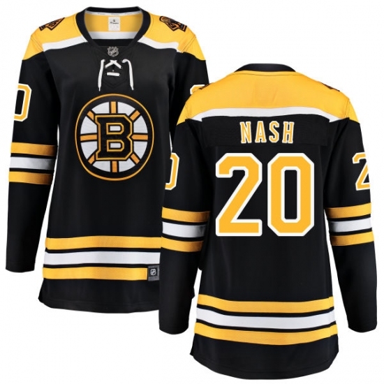 Women's Boston Bruins #20 Riley Nash Authentic Black Home Fanatics Branded Breakaway NHL Jersey Women's Boston Bruins #20 Riley Nash Authentic Black Home Fanatics Branded Breakaway NHL Jersey
