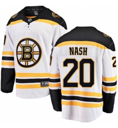 Youth Boston Bruins #20 Riley Nash Authentic White Away Fanatics Branded Breakaway NHL Jersey