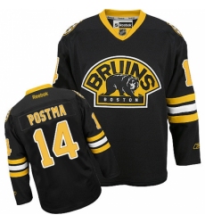 Men's Reebok Boston Bruins #14 Paul Postma Authentic Black Third NHL Jersey