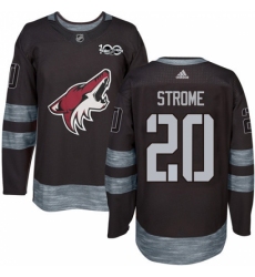 Men's Adidas Arizona Coyotes #20 Dylan Strome Authentic Black 1917-2017 100th Anniversary NHL Jersey