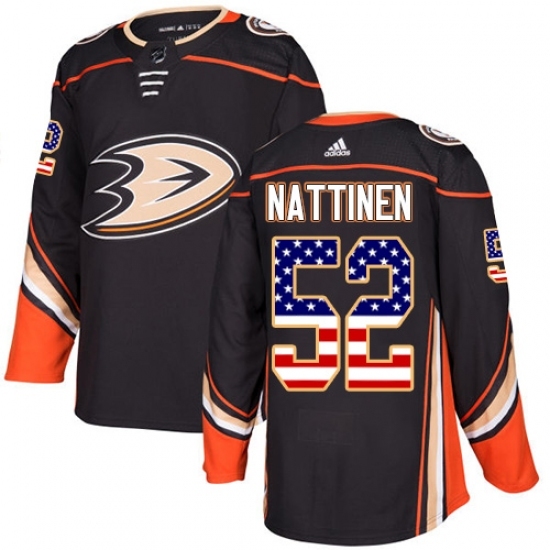 Men's Adidas Anaheim Ducks #52 Julius Nattinen Authentic Black USA Flag Fashion NHL Jersey Men's Adidas Anaheim Ducks #52 Julius Nattinen Authentic Black USA Flag Fashion NHL Jersey