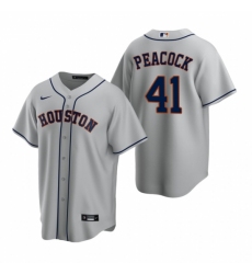 Men's Nike Houston Astros #41 Brad Peacock Gray Road Stitched Baseball Jersey