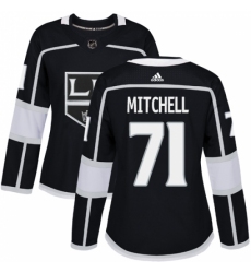 Women's Adidas Los Angeles Kings #71 Torrey Mitchell Authentic Black Home NHL Jersey