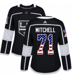 Women's Adidas Los Angeles Kings #71 Torrey Mitchell Authentic Black USA Flag Fashion NHL Jersey