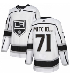 Youth Adidas Los Angeles Kings #71 Torrey Mitchell Authentic White Away NHL Jersey