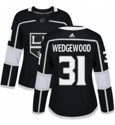 Women's Adidas Los Angeles Kings #31 Scott Wedgewood Authentic Black Home NHL Jersey