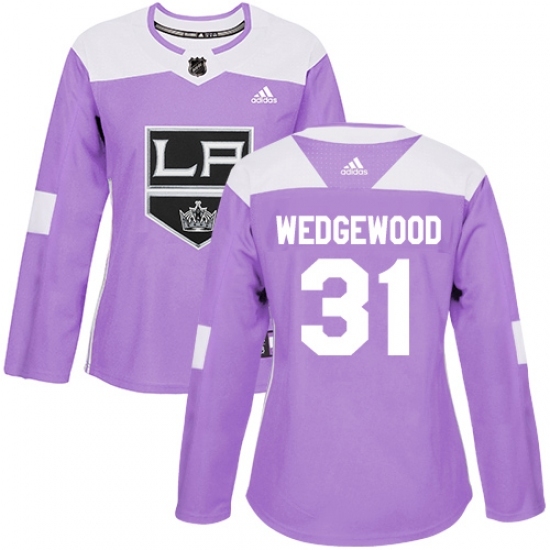 Women's Adidas Los Angeles Kings #31 Scott Wedgewood Authentic Purple Fights Cancer Practice NHL Jersey Women's Adidas Los Angeles Kings #31 Scott Wedgewood Authentic Purple Fights Cancer Practice NHL Jersey