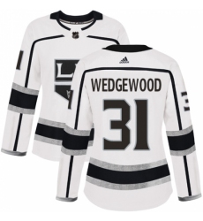 Women's Adidas Los Angeles Kings #31 Scott Wedgewood Authentic White Away NHL Jerse