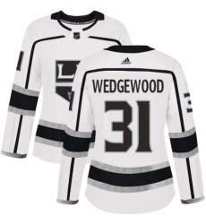 Women's Adidas Los Angeles Kings #31 Scott Wedgewood Authentic White Away NHL Jersey