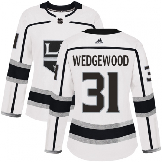 Women's Adidas Los Angeles Kings #31 Scott Wedgewood Authentic White Away NHL Jersey Women's Adidas Los Angeles Kings #31 Scott Wedgewood Authentic White Away NHL Jersey