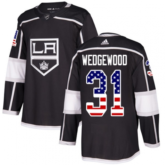 Youth Adidas Los Angeles Kings #31 Scott Wedgewood Authentic Black USA Flag Fashion NHL Jersey Youth Adidas Los Angeles Kings #31 Scott Wedgewood Authentic Black USA Flag Fashion NHL Jersey