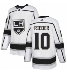 Men's Adidas Los Angeles Kings #10 Tobias Rieder Authentic White Away NHL Jersey