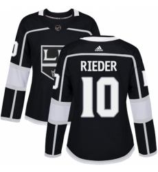 Women's Adidas Los Angeles Kings #10 Tobias Rieder Authentic Black Home NHL Jersey
