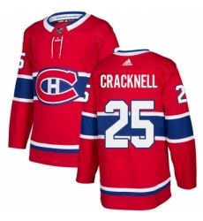 Men's Adidas Montreal Canadiens #25 Adam Cracknell Authentic Red Home NHL Jersey Men's Adidas Montreal Canadiens #25 Adam Cracknell Authentic Red Home NHL Jersey