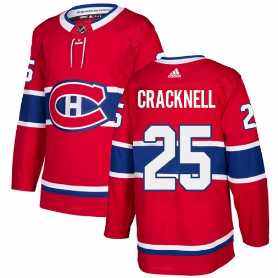 Men's Adidas Montreal Canadiens #25 Adam Cracknell Authentic Red Home NHL Jersey Men's Adidas Montreal Canadiens #25 Adam Cracknell Authentic Red Home NHL Jersey
