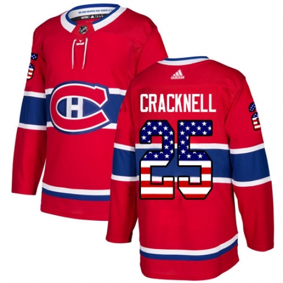 Men's Adidas Montreal Canadiens #25 Adam Cracknell Authentic Red USA Flag Fashion NHL Jersey Men's Adidas Montreal Canadiens #25 Adam Cracknell Authentic Red USA Flag Fashion NHL Jersey