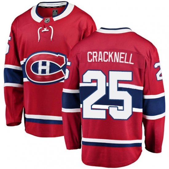 Men's Montreal Canadiens #25 Adam Cracknell Authentic Red Home Fanatics Branded Breakaway NHL Jersey Men's Montreal Canadiens #25 Adam Cracknell Authentic Red Home Fanatics Branded Breakaway NHL Jersey