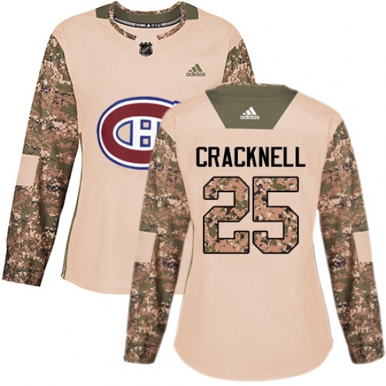 Women's Adidas Montreal Canadiens #25 Adam Cracknell Authentic Camo Veterans Day Practice NHL Jersey Women's Adidas Montreal Canadiens #25 Adam Cracknell Authentic Camo Veterans Day Practice NHL Jersey