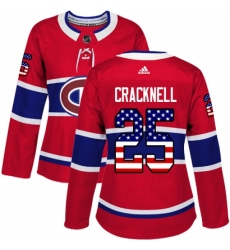 Women's Adidas Montreal Canadiens #25 Adam Cracknell Authentic Red USA Flag Fashion NHL Jersey Women's Adidas Montreal Canadiens #25 Adam Cracknell Authentic Red USA Flag Fashion NHL Jersey