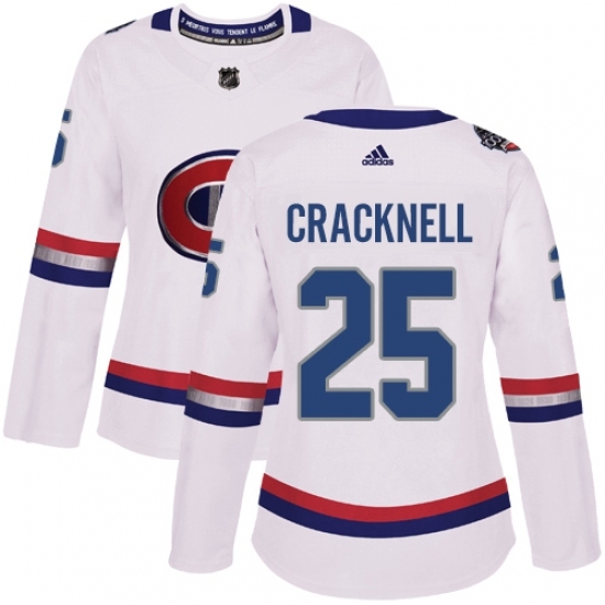 Women's Adidas Montreal Canadiens #25 Adam Cracknell Authentic White 2017 100 Classic NHL Jersey Women's Adidas Montreal Canadiens #25 Adam Cracknell Authentic White 2017 100 Classic NHL Jersey
