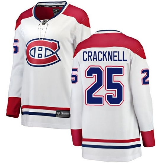 Women's Montreal Canadiens #25 Adam Cracknell Authentic White Away Fanatics Branded Breakaway NHL Jersey Women's Montreal Canadiens #25 Adam Cracknell Authentic White Away Fanatics Branded Breakaway NHL Jersey