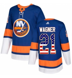 Men's Adidas New York Islanders #21 Chris Wagner Authentic Royal Blue USA Flag Fashion NHL Jersey Men's Adidas New York Islanders #21 Chris Wagner Authentic Royal Blue USA Flag Fashion NHL Jersey
