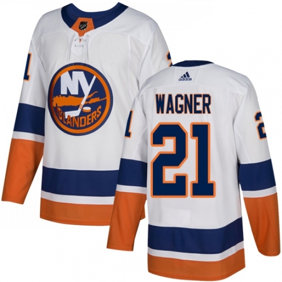 Men's Adidas New York Islanders #21 Chris Wagner Authentic White Away NHL Jersey Men's Adidas New York Islanders #21 Chris Wagner Authentic White Away NHL Jersey