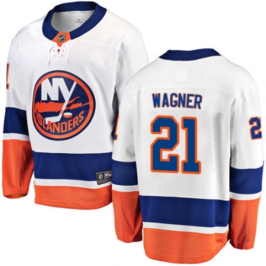 Men's New York Islanders #21 Chris Wagner Fanatics Branded White Away Breakaway NHL Jersey Men's New York Islanders #21 Chris Wagner Fanatics Branded White Away Breakaway NHL Jersey