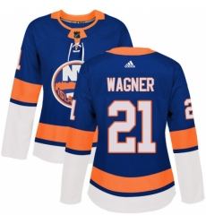 Women's Adidas New York Islanders #21 Chris Wagner Premier Royal Blue Home NHL Jersey