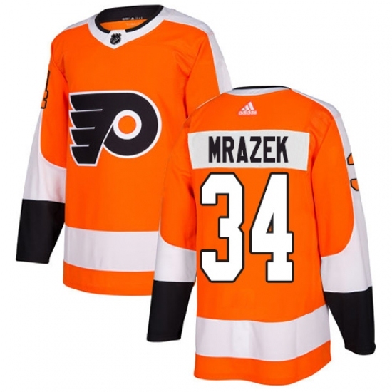 Men's Adidas Philadelphia Flyers #34 Petr Mrazek Authentic Orange Home NHL Jersey Men's Adidas Philadelphia Flyers #34 Petr Mrazek Authentic Orange Home NHL Jersey